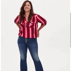 Torrid Multi Color Striped Top Tunic Size 2XL NWT